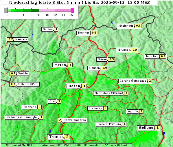 Niederschlag, 13. 9. 2025