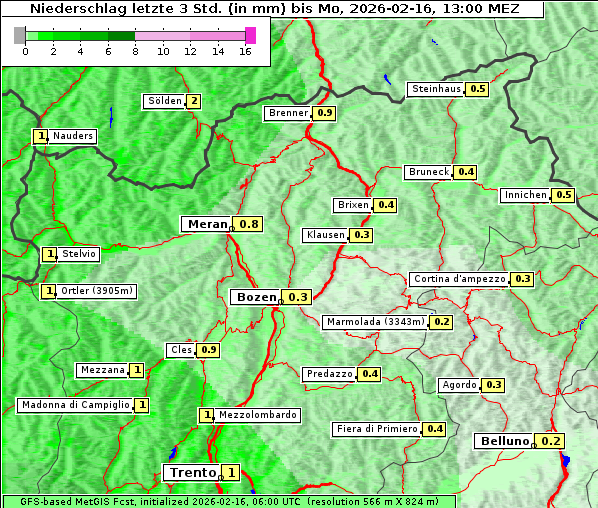 Niederschlag, 16. 2. 2026