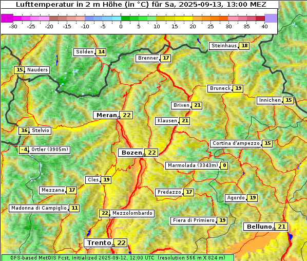 Temperatur, 13. 9. 2025