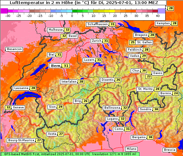 Temperatur, 1. 7. 2025