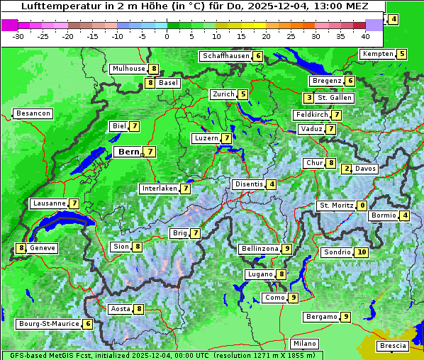 Temperatur, 4. 12. 2025