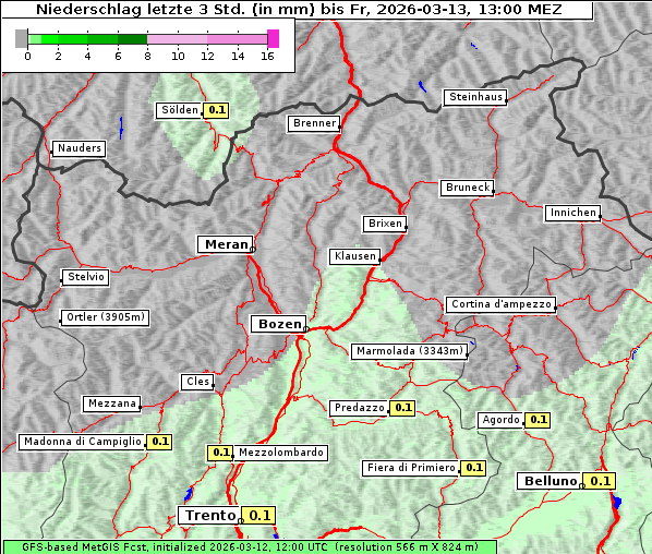 Niederschlag, 13. 3. 2026