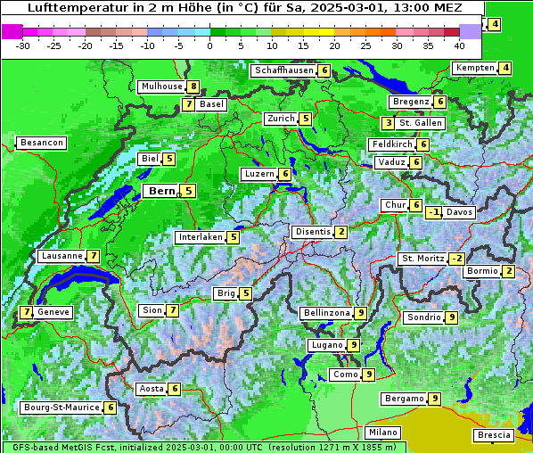 Temperatur, 1. 3. 2025