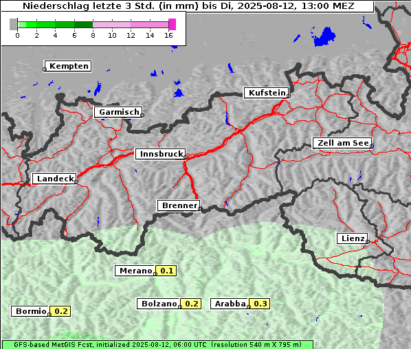 Niederschlag, 12. 8. 2025