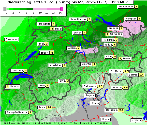 Niederschlag, 17. 11. 2025