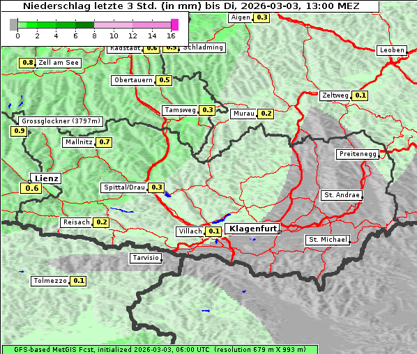 Niederschlag, 3. 3. 2026