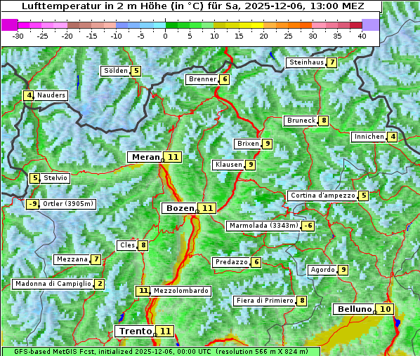 Temperatur, 6. 12. 2025