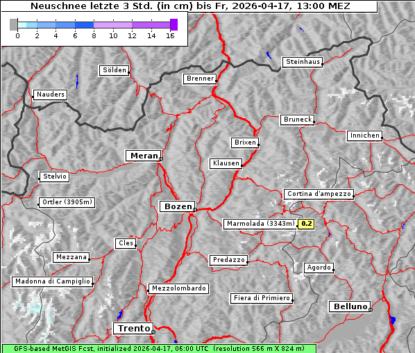 Neuschnee, 17. 4. 2026
