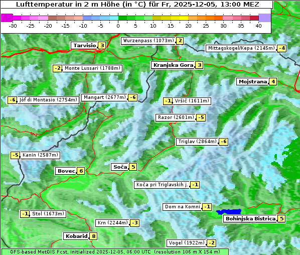 Temperatur, 5. 12. 2025