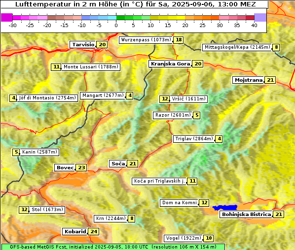 Temperatur, 6. 9. 2025