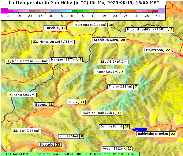 Temperatur, 15. 9. 2025