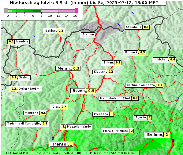 Niederschlag, 12. 7. 2025