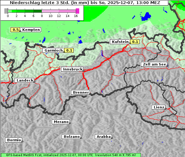 Niederschlag, 7. 12. 2025