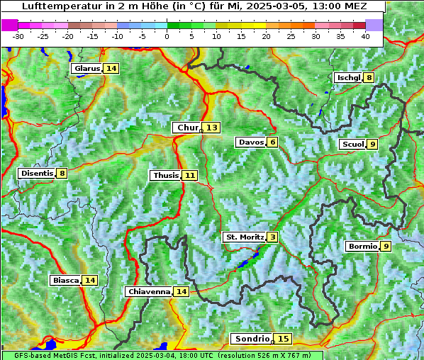 Temperatur, 5. 3. 2025