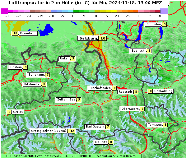 Temperatur, 18. 11. 2024