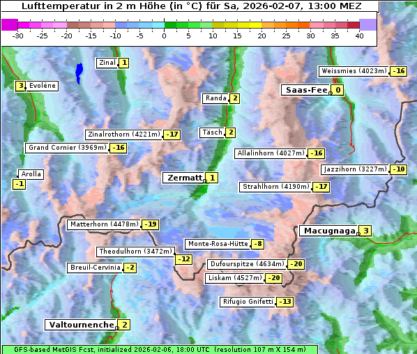 Temperatur, 7. 2. 2026