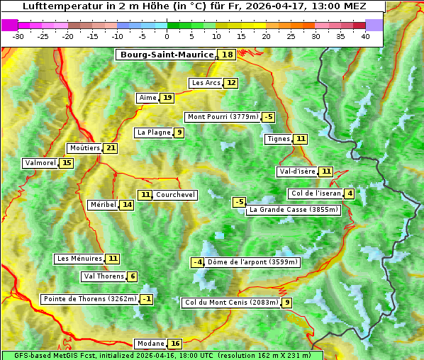 Temperatur, 17. 4. 2026