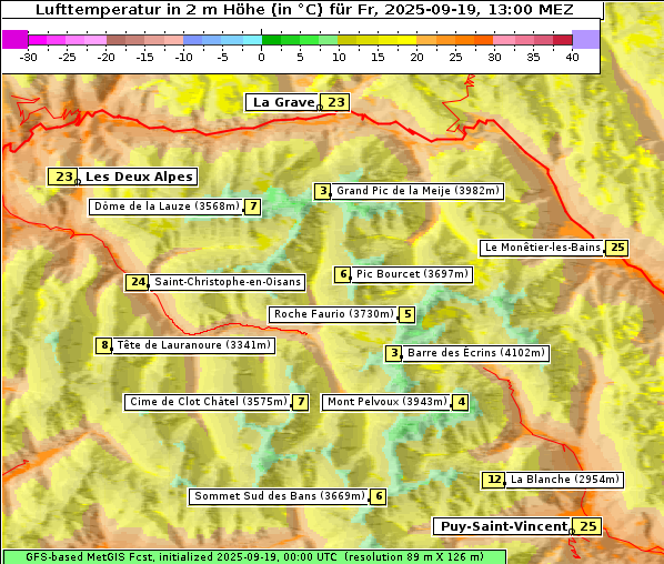 Temperatur, 19. 9. 2025