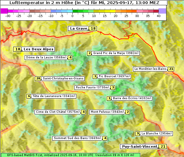 Temperatur, 17. 9. 2025