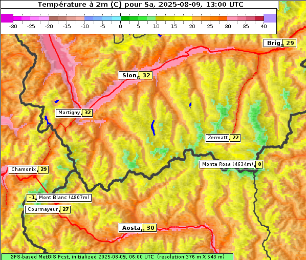 Temperatur, 9. 8. 2025