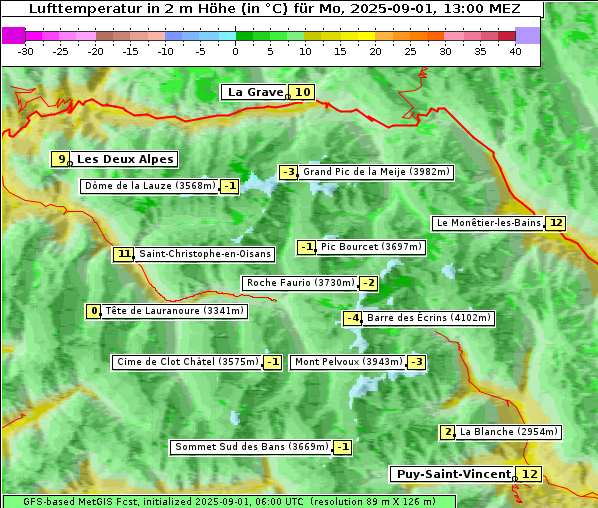 Temperatur, 1. 9. 2025