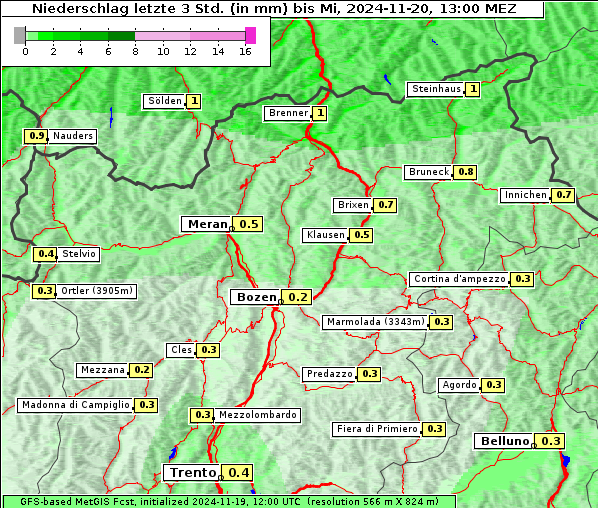 Niederschlag, 20. 11. 2024