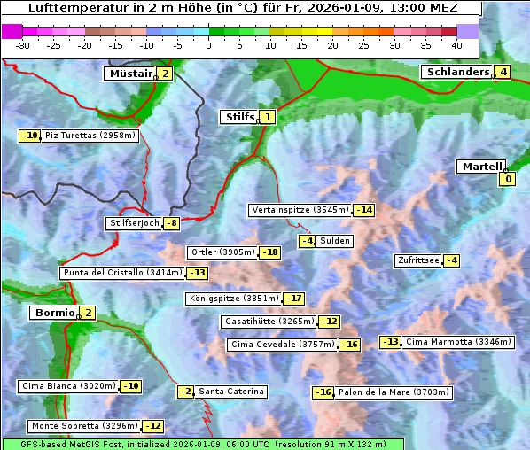 Temperatur, 9. 1. 2026