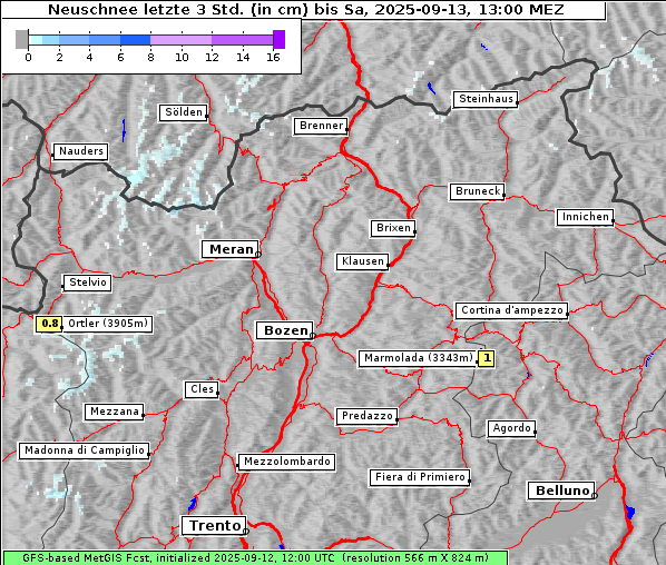 Neuschnee, 13. 9. 2025