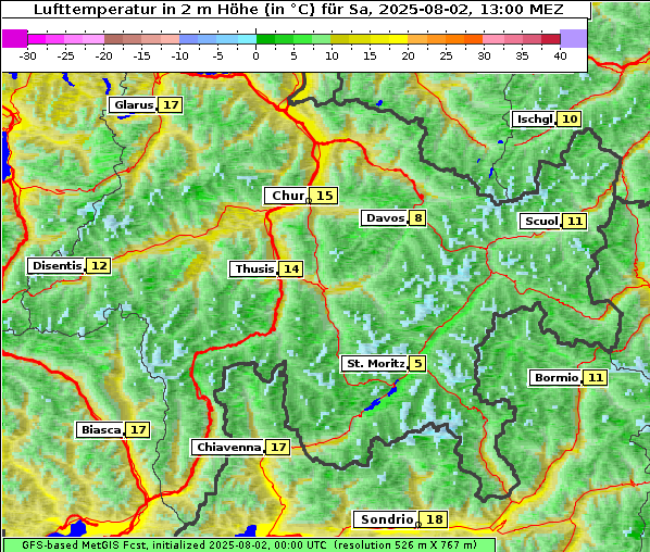 Temperatur, 2. 8. 2025