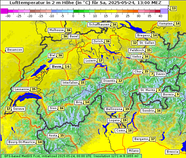Temperatur, 24. 5. 2025