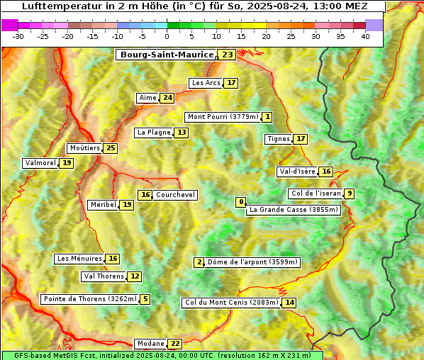 Temperatur, 24. 8. 2025