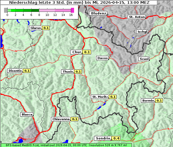 Niederschlag, 15. 4. 2026