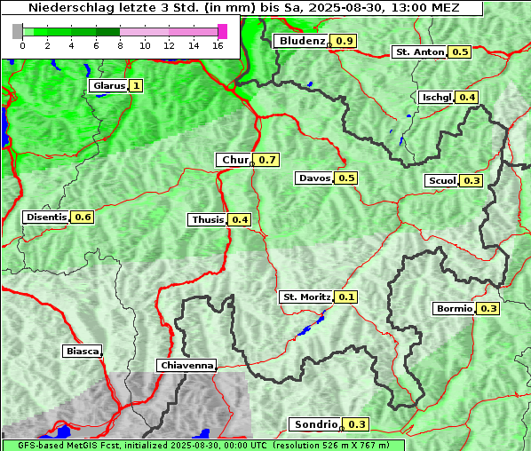 Niederschlag, 30. 8. 2025