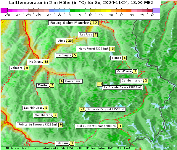 Temperatur, 24. 11. 2024