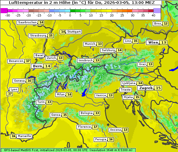 Temperatur, 5. 3. 2026