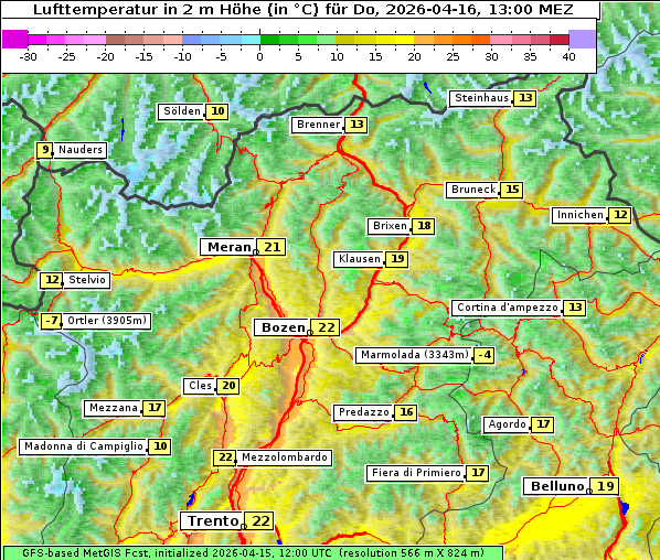 Temperatur, 16. 4. 2026