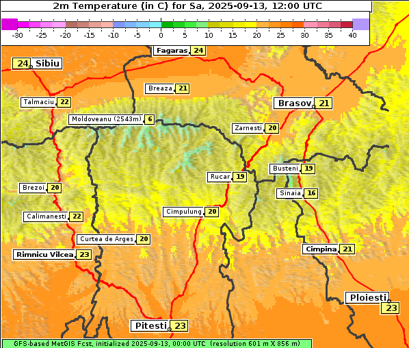 Temperatur, 13. 9. 2025