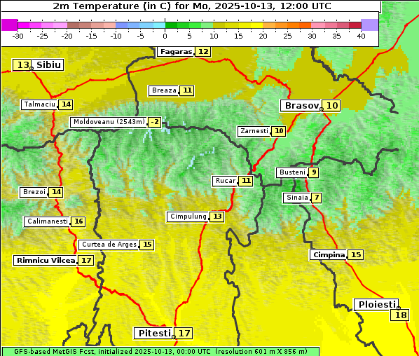 Temperatur, 13. 10. 2025