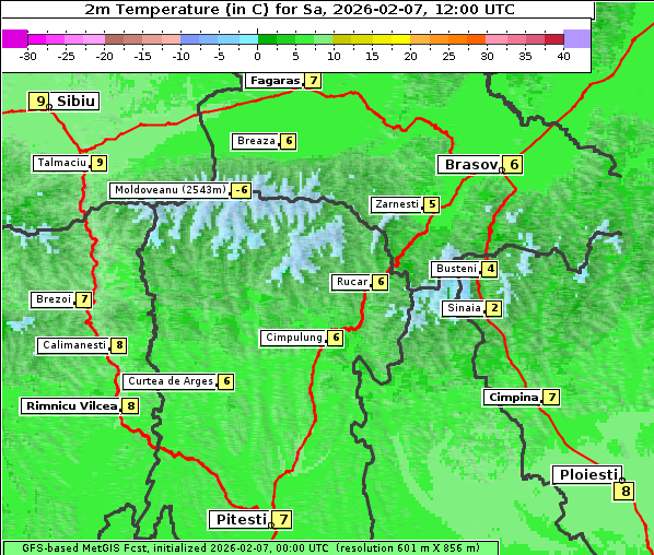 Temperatur, 7. 2. 2026