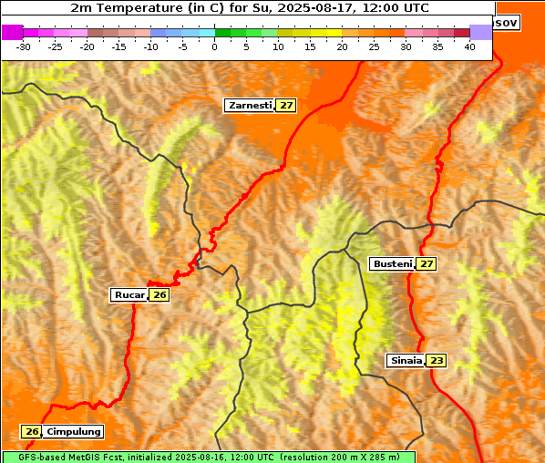 Temperatur, 17. 8. 2025
