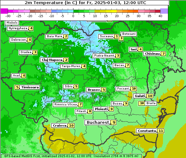 Temperatur, 3. 1. 2025