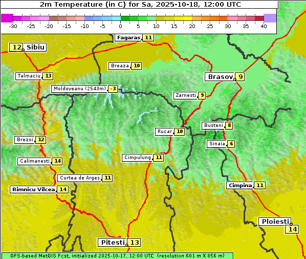 Temperatur, 18. 10. 2025