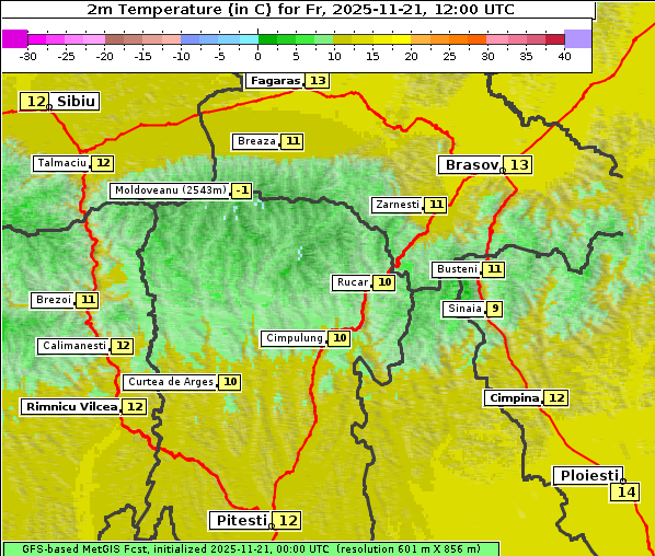 Temperatur, 21. 11. 2025