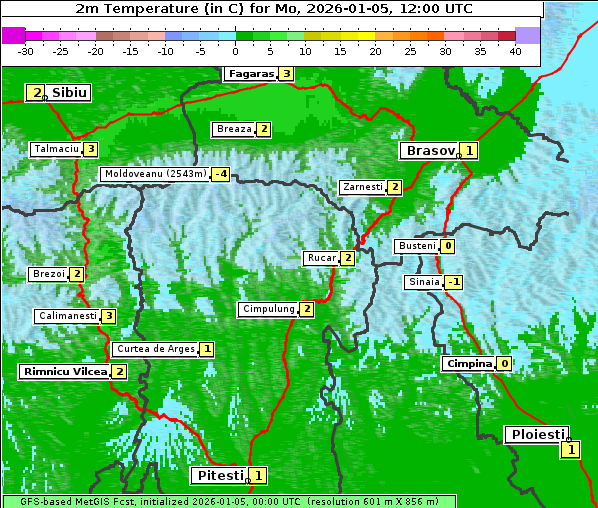Temperatur, 5. 1. 2026