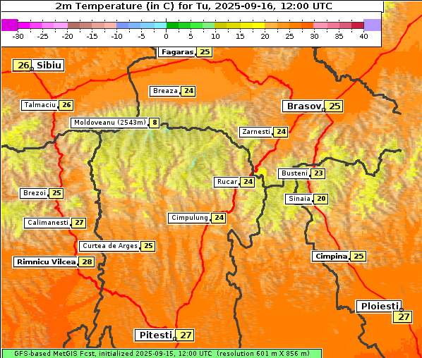 Temperatur, 16. 9. 2025