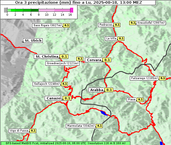 Niederschlag, 18. 8. 2025