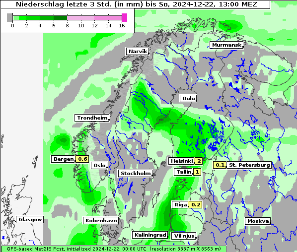 Niederschlag, 22. 12. 2024