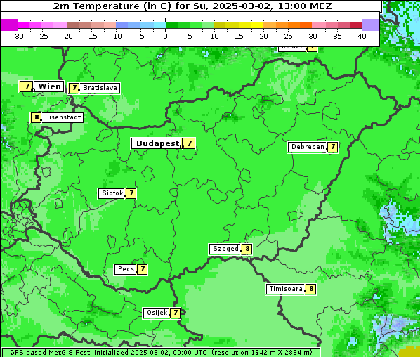 Temperatur, 2. 3. 2025