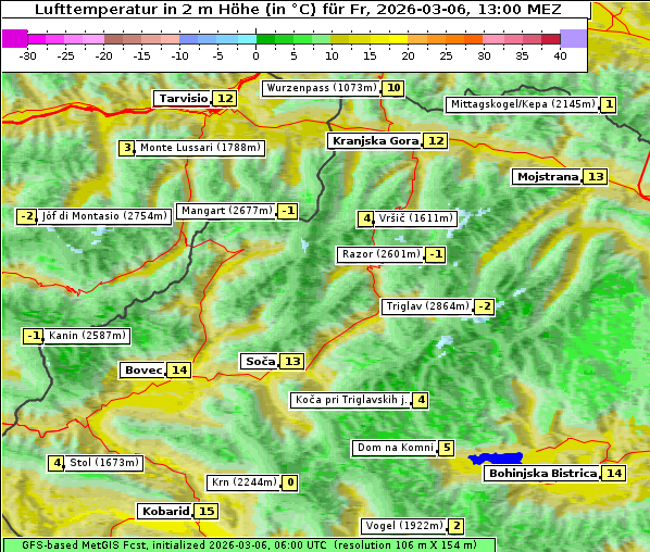 Temperatur, 6. 3. 2026