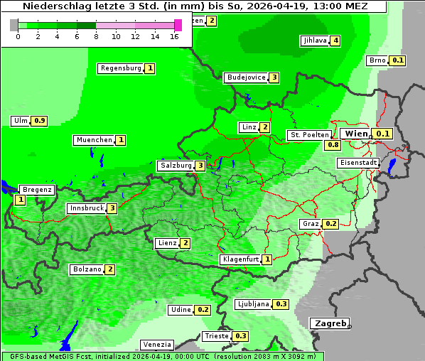 Niederschlag, 19. 4. 2026
